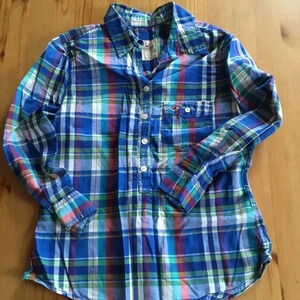 Fitted Plaid 3/4  Sleeve Shirt